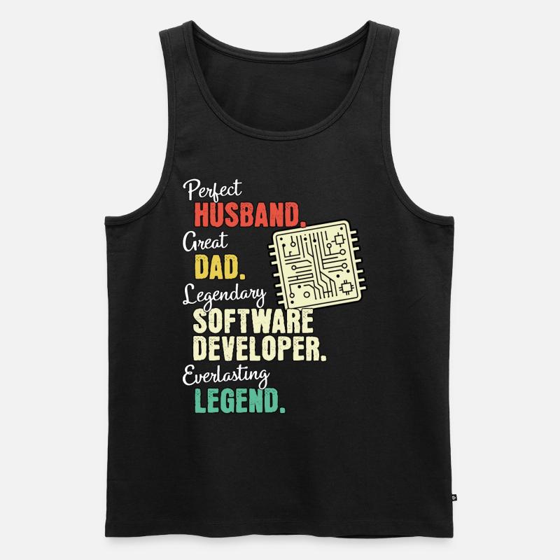 Software Developer Dad - Men's Premium Organic Tank Top - black