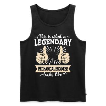 Ingénieur mécanique légendaire - Débardeur bio Premium Homme - noir - Devant - Michal (187cm)