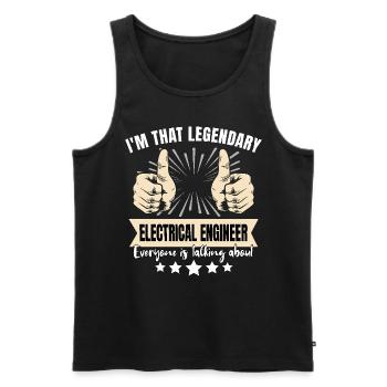 Ingénieur électricien légendaire - Débardeur bio Premium Homme - noir - Devant - AI Model Male 178 light (178cm)