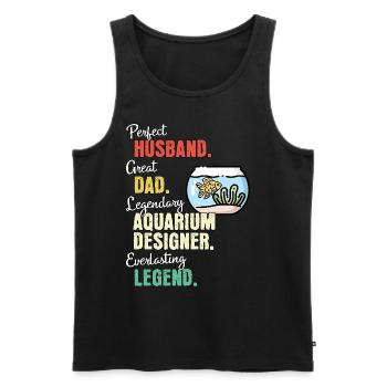 Papa concepteur d’aquarium - Débardeur bio Premium Homme - noir - Devant - Michal (187cm)