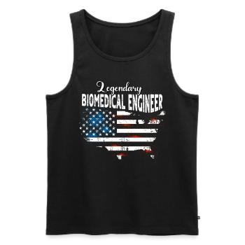 Ingénieur biomédical US - Débardeur bio Premium Homme - noir - Devant - AI Model Male 178 light (178cm)