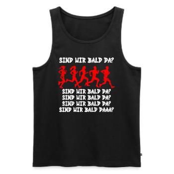 Läufer SIND WIR BALD DA? Laufen Lustiges - Männer Premium Bio Tank Top - Schwarz - Vorne - Michal (187cm)