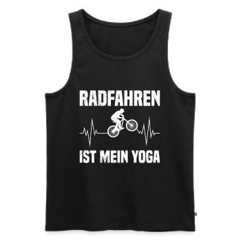 RADFAHREN IST MEIN YOGA Radler Lustiges - Männer Premium Bio Tank Top - Schwarz - Vorne - Michal (187cm)