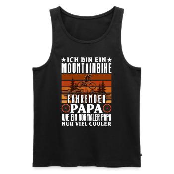 Vater BIN EIN MOUNTAINBIKE FAHRENDER PAPA Lustiges - Männer Premium Bio Tank Top - Schwarz - Vorne - Michal (187cm)
