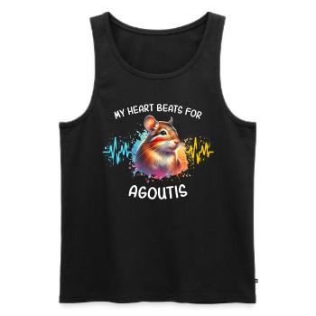 Aguti Herzlinie - Männer Premium Bio Tank Top - Schwarz - Vorne - Michal (187cm)