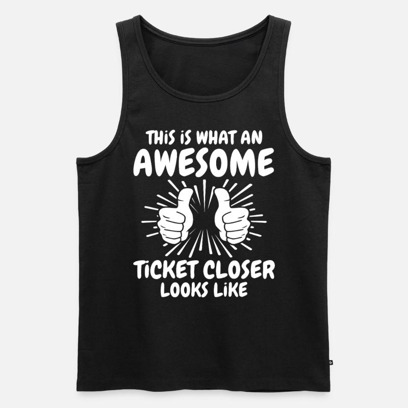 IT Ticket - Männer Premium Bio Tank Top - Schwarz