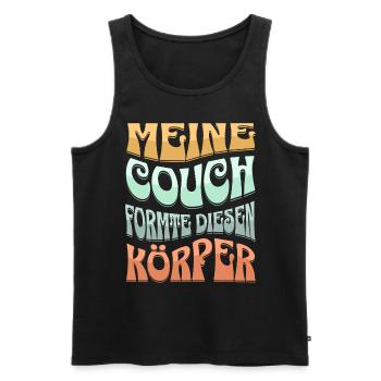 Meine Couch Formte Diesen Körper - Männer Premium Bio Tank Top - Schwarz - Vorne - Michal (187cm)