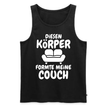 Couch Formte Körper - Männer Premium Bio Tank Top - Schwarz - Vorne - Michal (187cm)