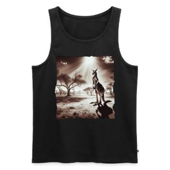 Känguru Kangaroo - Männer Premium Bio Tank Top - Schwarz - Vorne - Michal (187cm)