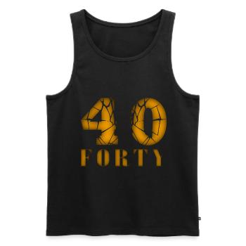 40 Jahre alt, Geburtsspruch - Männer Premium Bio Tank Top - Schwarz - Vorne - Michal (187cm)