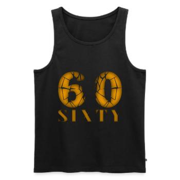 60 Jahre alt, Geburtsspruch - Männer Premium Bio Tank Top - Schwarz - Vorne - Michal (187cm)
