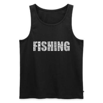 Papa de pêche - cadeau drôle d’amoureux de poissons pour le père - Débardeur bio Premium Homme - noir - Devant - Michal (187cm)