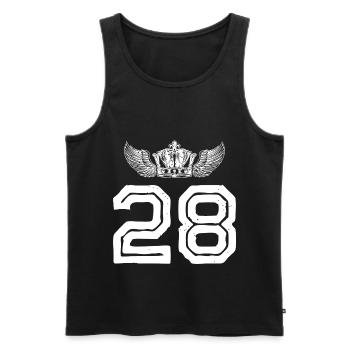 28 Number crown - Men's Premium Organic Tank Top - black - Front - AI Model Male 178 light (178cm)