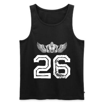 26 Zahl Krone - Männer Premium Bio Tank Top - Schwarz - Vorne - Michal (187cm)