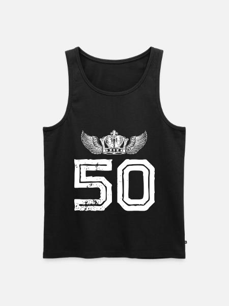 50 number crown - Men's Premium Organic Tank Top - black