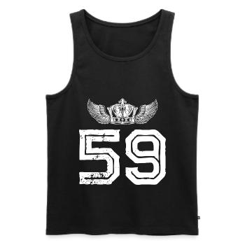 59 Number crown - Men's Premium Organic Tank Top - black - Front - Michal (187cm)