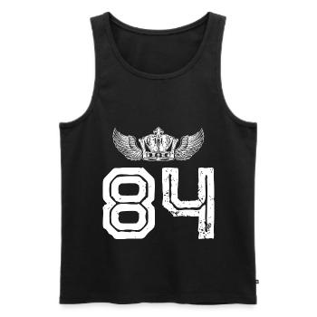 84 Number crown - Men's Premium Organic Tank Top - black - Front - Michal (187cm)