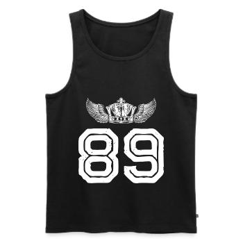 89 Number crown - Men's Premium Organic Tank Top - black - Front - Michal (187cm)