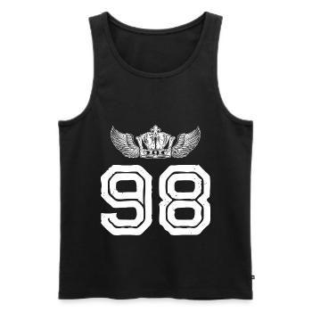 98 Couronne numérique - Débardeur bio Premium Homme - noir - Devant - Michal (187cm)