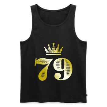 79 Number Crown Gold - Men's Premium Organic Tank Top - black - Front - Michal (187cm)