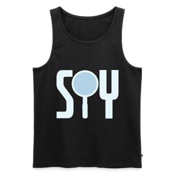 Spy Glass - Men's Premium Organic Tank Top - black - Front - AI Model Male 178 light (178cm)