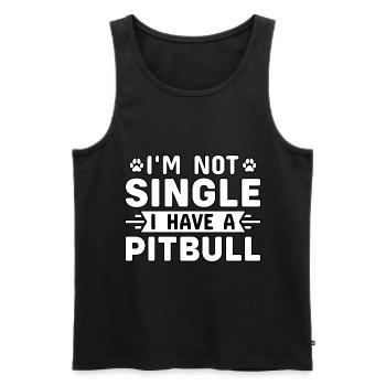 I'm not single I have a pitbull - Men's Premium Organic Tank Top - black - Front - AI Model Male 178 light (178cm)