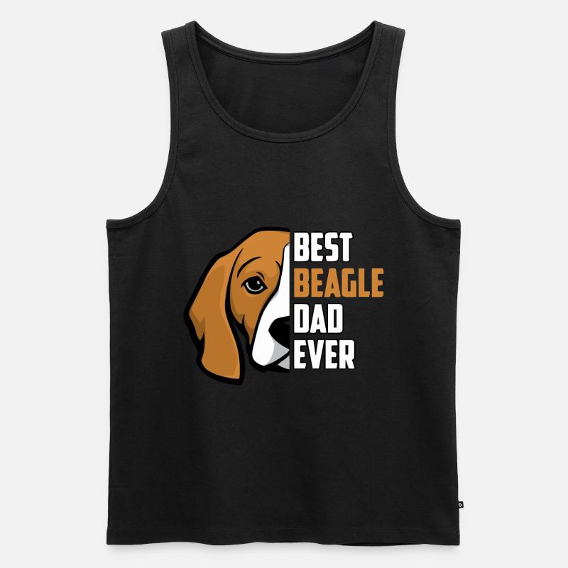 Best Beagle Dad ever - Männer Premium Bio Tank Top - Schwarz
