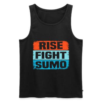 Rise Fight Sumo - Men's Premium Organic Tank Top - black - Front - AI Model Male 178 light (178cm)