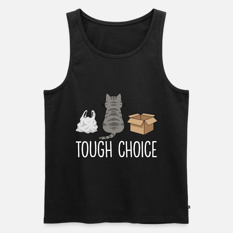 Harte Wahl Lustiger Katzenspruch - Männer Premium Bio Tank Top - Schwarz
