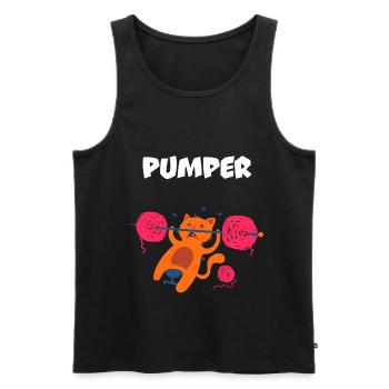 Pumper Katze - Männer Premium Bio Tank Top - Schwarz - Vorne - AI Model Male 178 light (178cm)