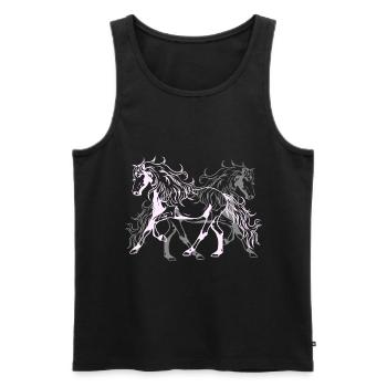 Heavenly Wild Horses Étalon Cavalier Passionné de chevaux - Débardeur bio Premium Homme - noir - Devant - Michal (187cm)
