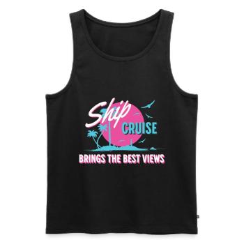 Kreuzfahrt Kreuzfahrtschiff Urlaub Reise Boot - Männer Premium Bio Tank Top - Schwarz - Vorne - Michal (187cm)