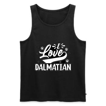 J’aime dalmatien - Débardeur bio Premium Homme - noir - Devant - Michal (187cm)