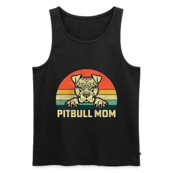 Pitbull Mom - Men's Premium Organic Tank Top - black - Front - Michal (187cm)