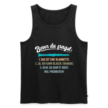Klarinette Musik Instrument - Männer Premium Bio Tank Top - Schwarz - Vorne - Michal (187cm)