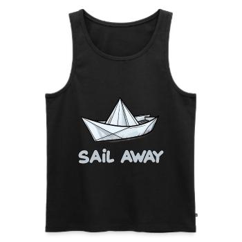 Papierschiff Papierboot Papierschiffchen - Männer Premium Bio Tank Top - Schwarz - Vorne - AI Model Male 178 light (178cm)