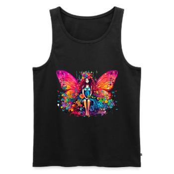 schmetterling - Männer Premium Bio Tank Top - Schwarz - Vorne - Michal (187cm)