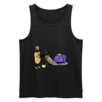 Erdnuss Schnecken Pferd Renner Rennpferd Pferde - Männer Premium Bio Tank Top - Schwarz - Vorne - Michal (187cm)
