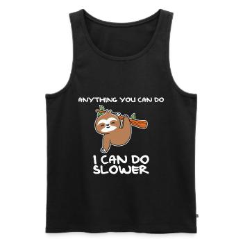 Alles, was Du kannst, kann ich noch viel langsamer - Männer Premium Bio Tank Top - Schwarz - Vorne - Michal (187cm)