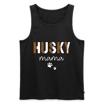 Maman husky - Débardeur bio Premium Homme - noir - Devant - Michal (187cm)