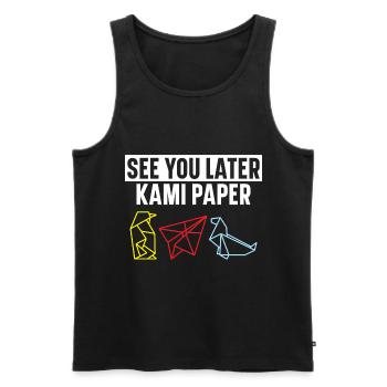 See You Later Kami Paper Origami Japanese Art - Men's Premium Organic Tank Top - black - Front - Michal (187cm)