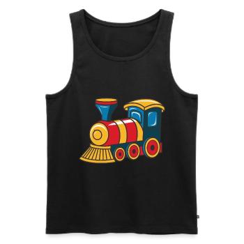 Niedliche Zug Eisenbahn Lokomotive - Männer Premium Bio Tank Top - Schwarz - Vorne - AI Model Male 178 light (178cm)