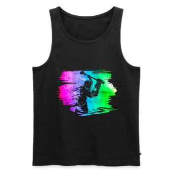 Lacrosse - Männer Premium Bio Tank Top - Schwarz - Vorne - Michal (187cm)
