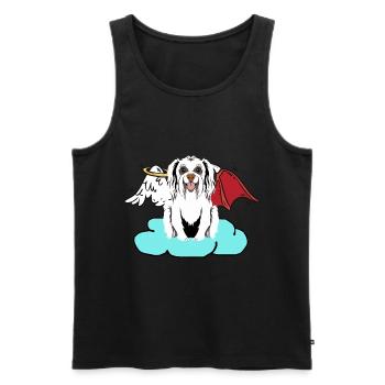Himmlischer Satan Hund Höllen Hund Teufel Engel - Männer Premium Bio Tank Top - Schwarz - Vorne - AI Model Male 178 light (178cm)