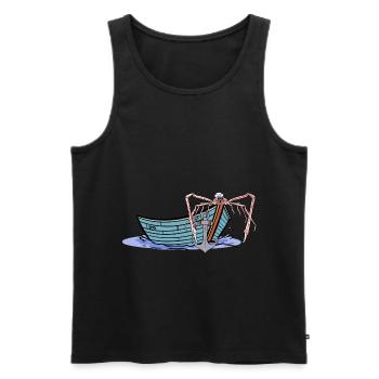 maritim Matrose Boot Seemann Moin Ahoi Krabbe - Männer Premium Bio Tank Top - Schwarz - Vorne - Michal (187cm)