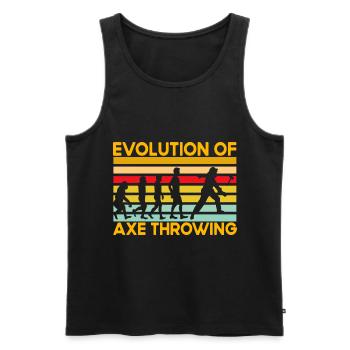 Evolution of Axe Throwing - Männer Premium Bio Tank Top - Schwarz - Vorne - Michal (187cm)