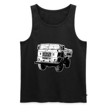 W50 Truck NVA Construction Sites W50 GDR - Men's Premium Organic Tank Top - black - Front - AI Model Male 178 light (178cm)
