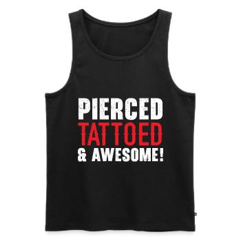 Gepierct Tätowiert Und Geil Tattooing Tattoo - Männer Premium Bio Tank Top - Schwarz - Vorne - AI Model Male 178 light (178cm)