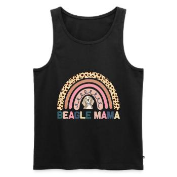 Beagle Mama - Männer Premium Bio Tank Top - Schwarz - Vorne - AI Model Male 178 light (178cm)