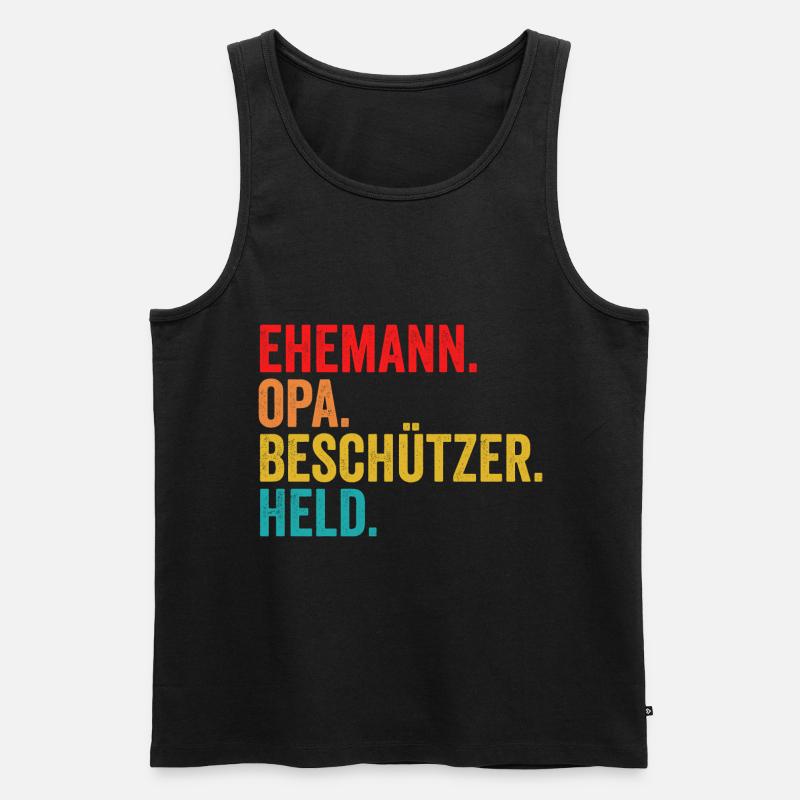 Großvater Opa - Männer Premium Bio Tank Top - Schwarz